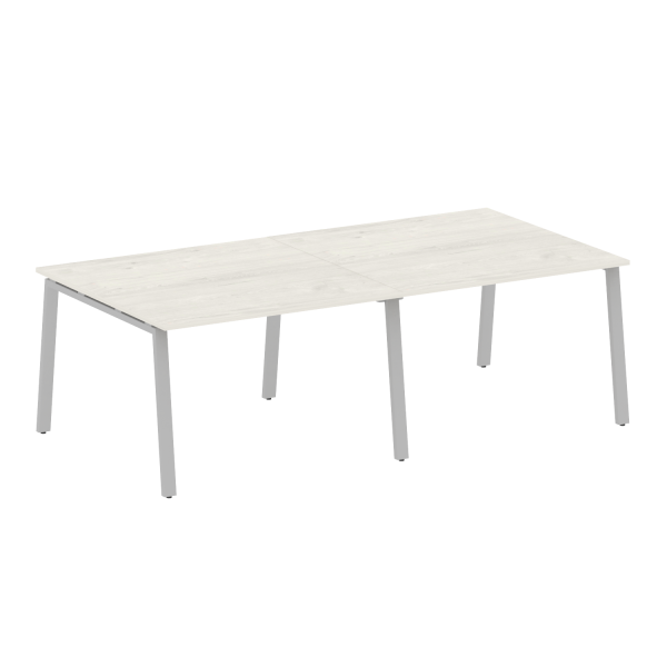 Стол для переговоров (2 столешницы) на А-образном м/к Metal System Style БА.ПРГ-2.2 2400x1235x750 (Дуб наварра/Серый металл)