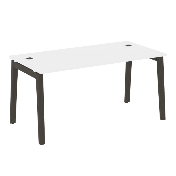 Стол руководителя на деревянных опорах Onix Wood Direct OW.SRR-4.8 1580x800x750 (Белый Бриллиант/Дуб Темный)