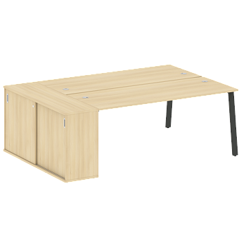 Рабочая станция с шкафом-купе на А-образном м/к Metal System Style БА.РС-СШК-1.5 Т 2210x1475x750