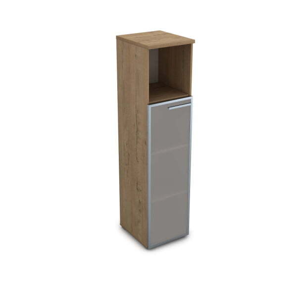 9ПП.004.10 Пенал со стеклом и нишей (400x450x1645) , правый (Teakwood)