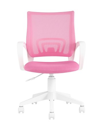 Кресло офисное TopChairs ST-BASIC-W розовый крестовина пластик белый (Компьютерное кресло ST-BASIC-W розовый)