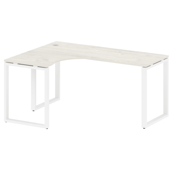 Стол криволинейный левый Metal System Style БО.СА-4 Л 1600x1200x750 (Дуб Наварра/Белый металл)