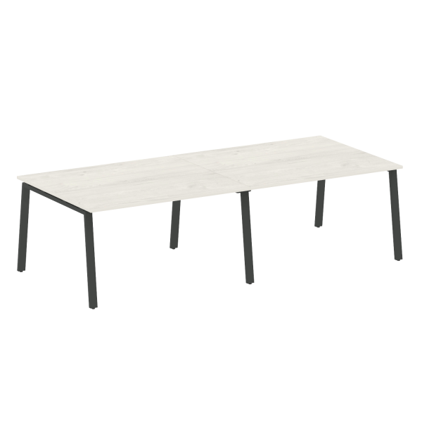 Стол для переговоров (2 столешницы) на А-образном м/к Metal System Style БА.ПРГ-2.3 2800x1235x750 (Дуб наварра/Антрацит металл)