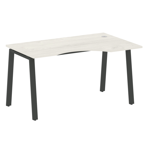 Стол криволинейный правый Metal System Style БА.СА-2 Пр 1400x900x750 (Дуб Наварра/Антрацит металл)