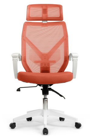 Офисное кресло Oliver RCH W-203AC Белый пластик | Оранжевый (Белый | Оранжевый)