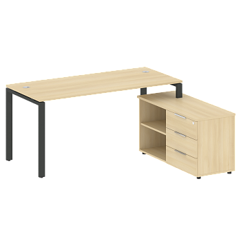 Рабочая станция с опорной тумбой правая Metal System Style БП.РС-СТС-2.4 Пр 1700x1520x750
