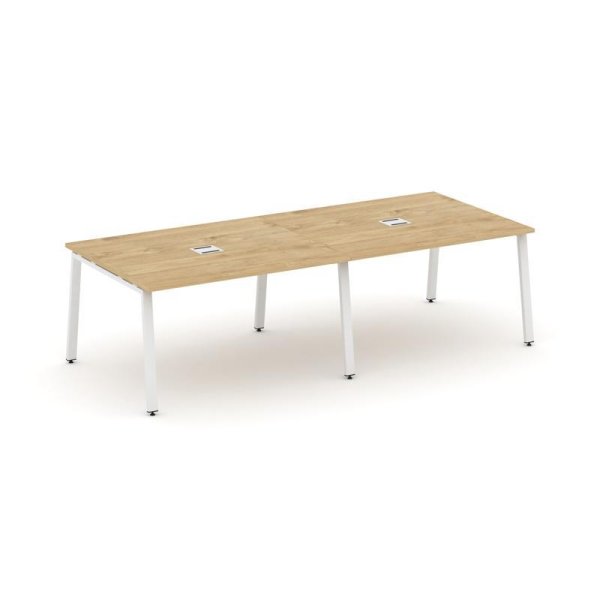 Стол переговорный SN-6A.SPRG-044 (3160х1180х750) (Тиквуд Светлый/Металл Белый)