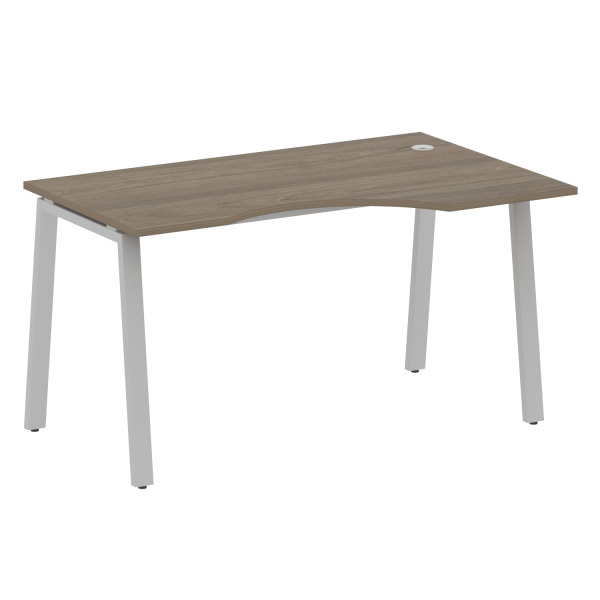 Стол криволинейный правый Metal System Style БА.СА-2 Пр 1400x900x750 (Вяз/Серый металл)