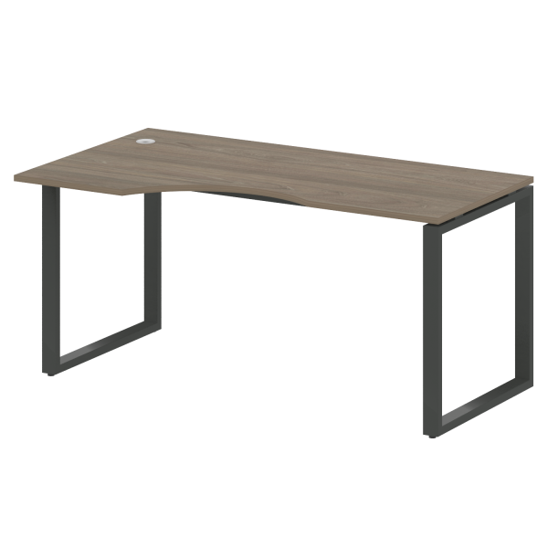 Стол криволинейный левый Metal System Style БО.СА-1 Л 1600x900x750 (Вяз/Антрацит металл)